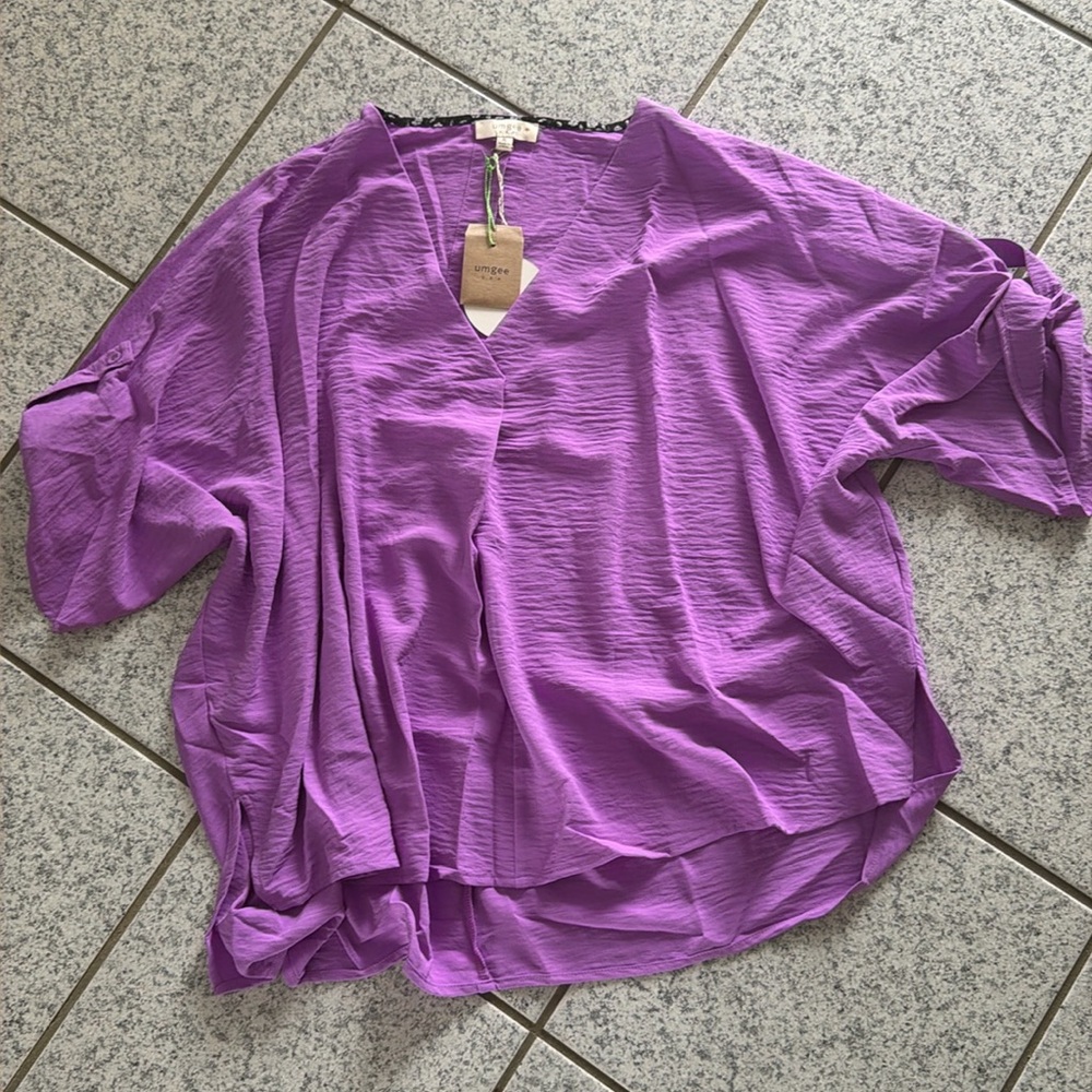 Umgee oversized Boxy Top New Orchid Purple Tunic Shirt